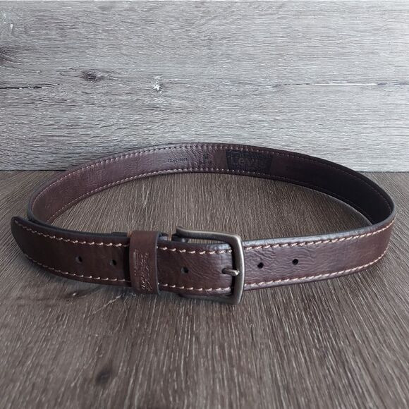Levi's Men's Brown Synthetic Leather Belt Medium 34-36 - Picture 1 of 5